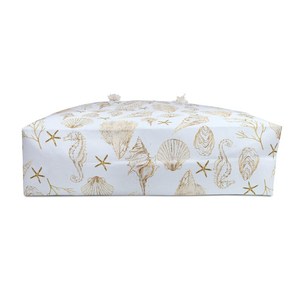 Bolso de Playa Ligero para Vacaciones, Bolso de Hombro Extra Grande con Estampado de Conchas, Asas de Cuerda, Reforzado con Ojales Metálicos, para Verano - Product Image 5