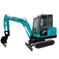 En gros pas cher plus petit diesel refroidi à l'eau sur chenilles micro machine excavatrice mini pelle avec bras rotatif