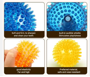 Parlak TPR eğitim <span class=keywords><strong>Pet</strong></span> köpek topu kedi köpek ses oyuncak başak top köpek oyuncak - Product Image 5