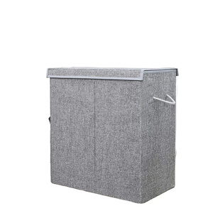 <span class=keywords><strong>Amazon</strong></span> Venta caliente <span class=keywords><strong>plegable</strong></span>/<span class=keywords><strong>plegable</strong></span> de algodón doble <span class=keywords><strong>ropa</strong></span> de lavandería <span class=keywords><strong>cesta</strong></span> con tapa - Product Image 1