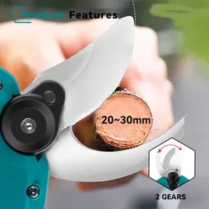 Sécateur à haies sans fil professionnel à batterie Li-ion, sécateur d'arbres portable, sécateur électrique sans fil, sécateur de branches - Product Image 2
