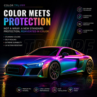 Film de protection de voiture invisible en TPU coloré, film protecteur aliphatique PPF à changement de couleur, film de modification de carrosserie complète