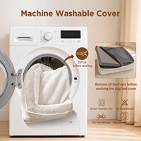 Coussin pour chien confortable et moderne, avec dossier haut pour soutenir la tête et le cou, en polaire cristalline, imperméable, antidérapant et lavable en machine