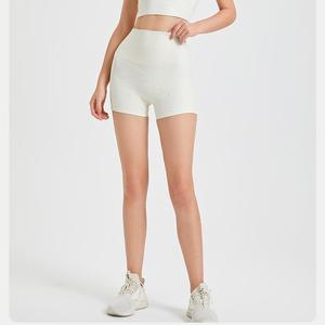 Wholesale <b>Women</b> Ribbed Fitness <b>Shorts</b> Back Hollow Cross Waist 4 Way Stretch <b>Anti</b> <b>Chafing</b> Running Pilates High Waist Bike <b>Shorts</b> - Product Image 2