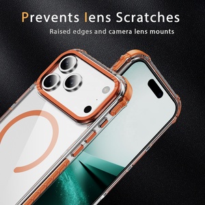 Coque de téléphone antichoc en TPU+PC, résistante aux empreintes digitales, magnétique, haute transparence, pour iPhone 15 16 17 Pro Max et Samsung - Product Image 6