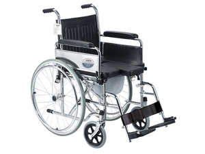 Fauteuil roulant médical pliable en acier à longue durée de vie avec cuvette de toilette pour la maison et l'hôpital - Product Image 2