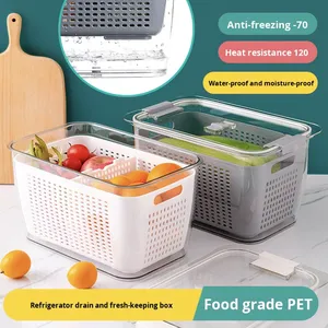 Recipiente de Almacenamiento para Refrigerador con Tapa Hermética Transparente, para Conservar Frutas y Verduras Frescas, para Uso en la Cocina - Product Image 5