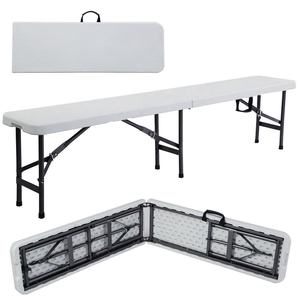 Banc pliable de jardin d'extérieur en plastique, vente chaude, 6 pieds, pliable en deux - Product Image 1