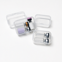 Mini boîte de rangement transparente en plastique avec 2 ou 3 compartiments pour flacons en verre de 3 ml, organisateur de rangement avec couvercle protecteur