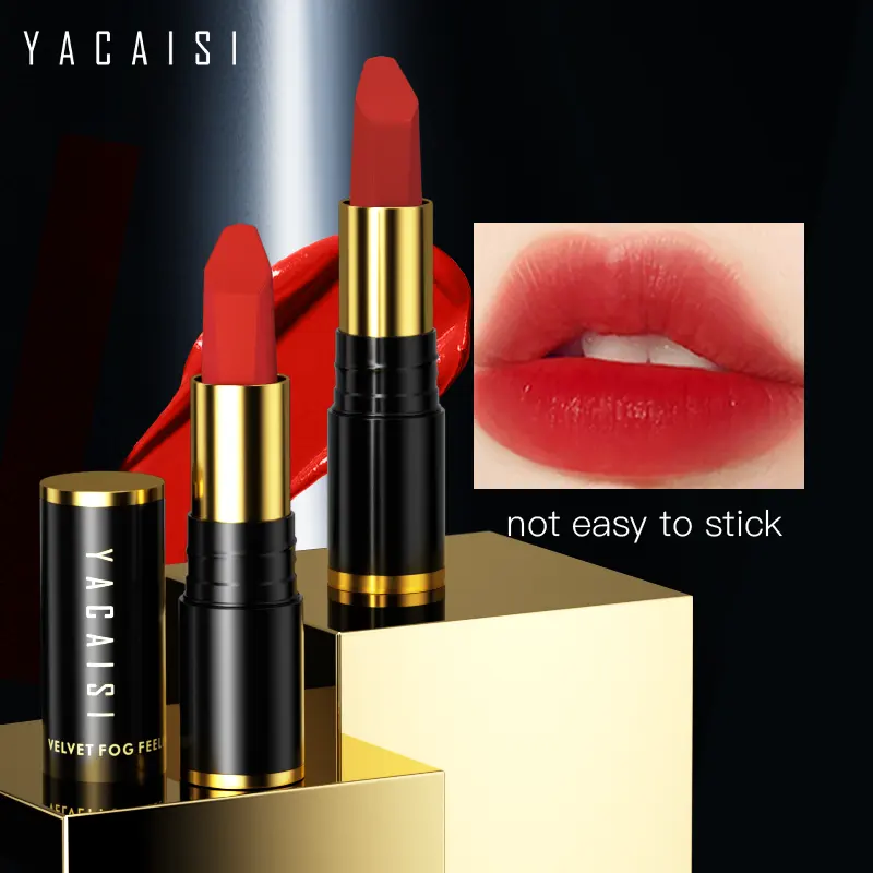 YACAISI Vegan Colors Cosmetics High Pigment Metallic Lipstick Private Label OEM Matte Metallic Lipstick