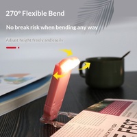 Lámpara de Mesa Plegable con Clip y Protección Ocular, con Control de Botón de Encendido USB, Lámpara de Noche Portátil, Lámpara de Lectura para Estudiantes