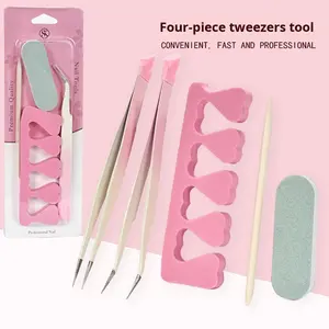 Juego <span class=keywords><strong>de</strong></span> 4 <span class=keywords><strong>Pinzas</strong></span> para Uñas, Mini Palo <span class=keywords><strong>de</strong></span> Pulido, Palo <span class=keywords><strong>de</strong></span> Naranjo, Empujador <span class=keywords><strong>de</strong></span> Cutículas y <span class=keywords><strong>Pinzas</strong></span> Curvas para Gemas - Product Image 1