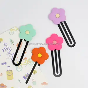 Bán buôn cá tính Hoa Bookmark tùy chỉnh kim loại Bookmark Clip Đen Bookmark với biểu tượng tùy chỉnh