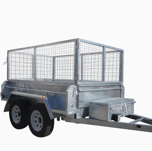 10*6 <span class=keywords><strong>8</strong></span>*5 galvanisé à chaud Double essieu boîte <span class=keywords><strong>remorque</strong></span> ferme Cage <span class=keywords><strong>remorque</strong></span> avec roues jockey - Product Image 3