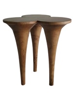 Table basse moderne en bois massif à trois cônes, design unique, table basse de salon