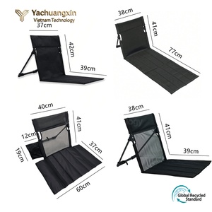 Chaise de camping pliable d'extérieur avec dossier intégré, tissu Oxford, cadre en aluminium, design rectangulaire minimaliste, style décontracté - Product Image 5