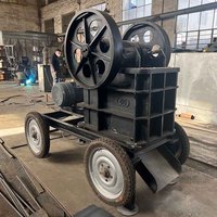 Petit concasseur à mâchoires mobile diesel pour pierres, 5-20tph, concasseur de minerai d'or, concasseur à mâchoires PE 250x400