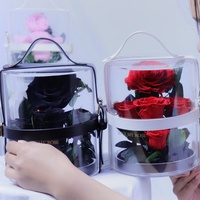 Sac à main en cuir Éternel avec fleurs préservées, Ornement rose cadeau 520, Coffret cadeau de confession, Cadeau festif pour meilleure amie et petite amie