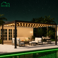 HESIWEI Pergola motorisée en aluminium à lames orientables, résistante au vent, pour jardin, terrasse et extérieur