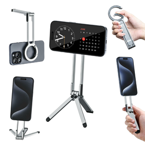 Mini trépied magnétique flexible en aluminium double face pour smartphones de 12 à 16 pouces, support de poche pour utilisation sur bureau - Product Image 1