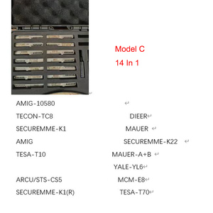 Set di Grimaldelli TinFoil Tools Euro Modello C 14 in 1 AMIG-10580 TESA-T10 MCM-E8 <span class=keywords><strong>SECUREMME</strong></span>-K22 K1 ARCU/STS-CS5 - Product Image 2