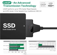 Cable Adaptador de Disco Duro SATA USB 3.0 a SATA 3, Convertidor para HDD/SSD de 2.5 Pulgadas