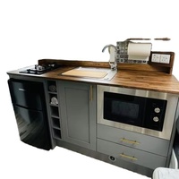 Armoire de cuisine multifonctionnelle en aluminium pour camping-car, peut contenir un réfrigérateur et un micro-ondes, imperméable, ignifuge et durable
