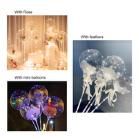 Ballons LED Bobo transparents, ballons à bulles, formes de licorne, fleur, cœur, étoile pour la décoration de fête