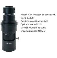 SANQTID TD-100D 0.7X-5X Magnification C-Mount Objective Zoom Monocular Microscope Lens Metal Optical Glass for Mobile Repair