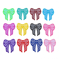 Patchs thermocollants brodés en tissu, motifs mignons de dessins animés, nœuds papillon à carreaux colorés, accessoires vestimentaires