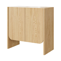 Ensemble de tables basses rondes gigognes en chêne naturel avec base à panneaux divisés, tables de salon multi-tailles, pack de tables centrales pour la vente en gros