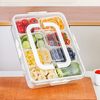 Boîte à lunch bento en plastique de grande capacité 3,1 L, hermétique, 8 compartiments, sans BPA, compatible micro-ondes, pour le bureau/les adultes/l'école