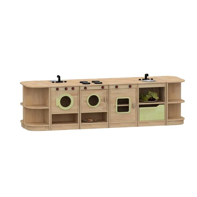 Meubles d'apprentissage en bois massif pour enfants, armoire combinée, jouet de rôle interactif, pour bébés, jardin d'enfants