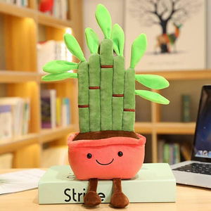 ตุ๊กตาไม้ไผ่น่ารักใส่กระถางชุดของเล่นการ์ตูนพืชยิ้มตุ๊กตายัดไส้ด้วยขาแขวนสำหรับตกแต่ง - Product Image 2
