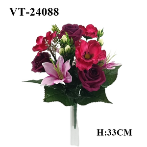 2025 más nuevo 33cm poliéster Rosa artificial/Calla Lily Bush 13 tallos graduación Día DE LA MADRE Pascua Navidad Halloween Año Nuevo - Product Image 6