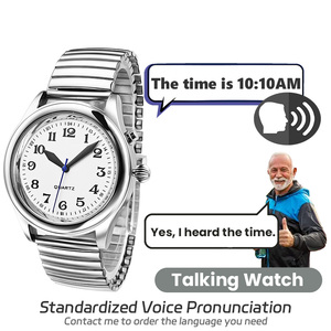 Reloj <span class=keywords><strong>de</strong></span> pulsera parlante atómico unisex <span class=keywords><strong>de</strong></span> alta calidad con números grandes para personas con discapacidad visual o <span class=keywords><strong>ciegos</strong></span> o ancianos - Product Image 2