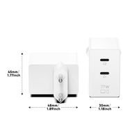 Chargeur USB C GaN 77W Double Type C PD65W + QC5V 12W Chargeur rapide pour MacBook iPhone 17 Samsung Chromebook Smart Watch Speaker