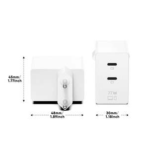 <span class=keywords><strong>Chargeur</strong></span> USB C GaN 77W Double Type C PD65W + QC5V 12W <span class=keywords><strong>Chargeur</strong></span> rapide pour MacBook iPhone 17 <span class=keywords><strong>Samsung</strong></span> Chromebook Smart Watch Speaker - Product Image 6