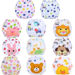 New Style Four Seasons Diaper Bags Baby Cartoon Anti-Side Leaky Diapers Washable Diapers Reusable Baby Cloth