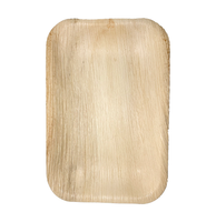 Assiettes en feuilles d'arec naturelles, rondes et carrées, vaisselle jetable biodégradable en feuilles de palmier pour le service des aliments