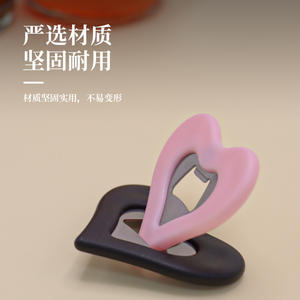 Abridor de botellas en forma de corazón, diseño plano de acero inoxidable, negro y rosa, para abrir cerveza, vino, refrescos, utensilio doméstico - Product Image 2