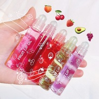 Baume à Lèvres Roll-on aux Fruits Frais, Base de Maquillage Hydratante et Transparente, Huile Brillant à Lèvres Longue Durée, Cosmétiques