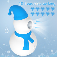 Vibrateur Suceur Clitoridien Bonhomme de Neige 10 Modes Etanche Silicone USB Rechargeable Femmes Jouet Sexuel Noel