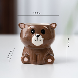 Maceta <span class=keywords><strong>de</strong></span> Cerámica <span class=keywords><strong>con</strong></span> Diseño <span class=keywords><strong>de</strong></span> Animal <span class=keywords><strong>de</strong></span> Dibujos Animados, Hecha a Mano, para Suculentas, Decoración del Hogar, Maceta <span class=keywords><strong>de</strong></span> Cerámica para Jardinería Combinada <span class=keywords><strong>de</strong></span> Escritorio - Product Image 6