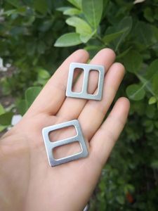 Boucle coulissante plate en métal, ajusteur de ceinture en acier inoxydable, glissières Triglide, quincaillerie de sangle, fermoirs en pouces - Product Image 4