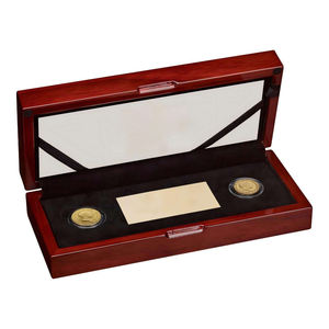 Boîte de rangement pour pièces de monnaie rectangulaire personnalisée avec logo artisanal, best-seller, avec 3 plateaux amovibles, emballage cadeau en bois luxueux - Product Image 1