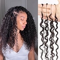 Extensions au crochet Huiru non-Remy, traitées à l'acide, à double trame, fabriquées à la machine |   Cheveux pré-séparés sans nœuds, ondulation profonde |   Cheveux noirs naturels 1B