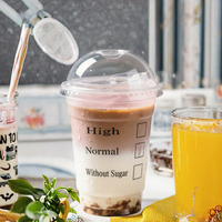 Gobelets en plastique transparents jetables Espak avec logo personnalisé, 16 oz, en PET, pour café, bubble tea, smoothie, avec couvercles