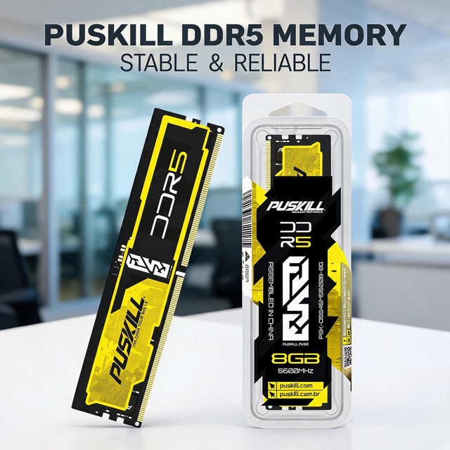 PUSKILL DDR5 RAM 16GB 32GB 4800MHz 5600MHz UDIMM Desktop Memory Module Non-ECC 1.1V Bulk Wholesale Supplier