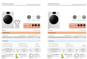 Sèche-linge automatique mural OLYAIR à pompe à chaleur inversée 7 kg, boîtier en acier inoxydable, énergie écoénergétique deux étoiles, blanc verre - Product Image 3